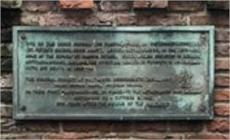 Tribute plaque to Mary Brewster